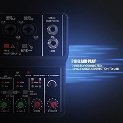 G-MARK Mini Audio Mixer 2 Channel With 48V Phantom