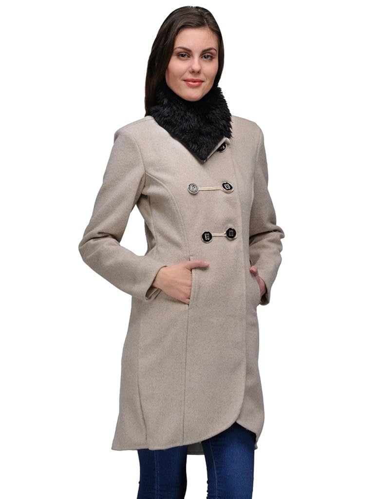 natty india cream wool blend and feather women's western wear jacket