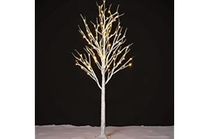 Twinkle Star Lighted Birch Tree 6 Feet 96 LED for Home Wedding Festival Party Christmas Decoration