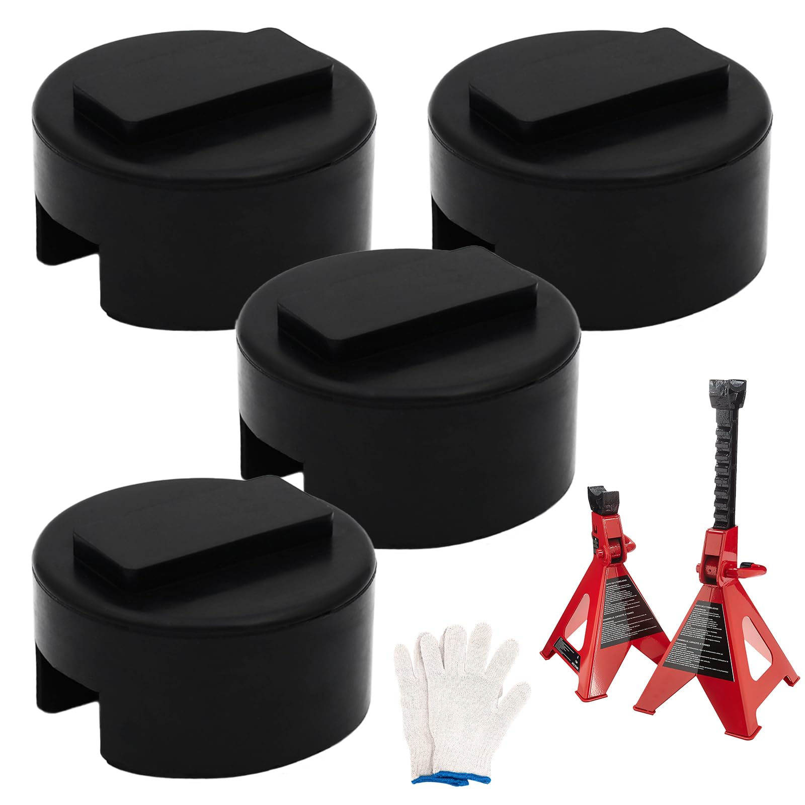 Photo 1 of 4PCS Pinch Weld Jack Pad, Floor Jack Pad Adapter for BMW and Mini, BMW Jack Pad Adapter Slotted Frame Rail Pinch welds Protector for Floor Jack, Puck BMW Jack Stand Adapter with Storage Bag