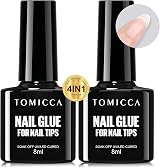 TOMICCA 4 in 1 Nail Glue Gel Kit Clear Tips 16ml 2pcs UV/LED view 9