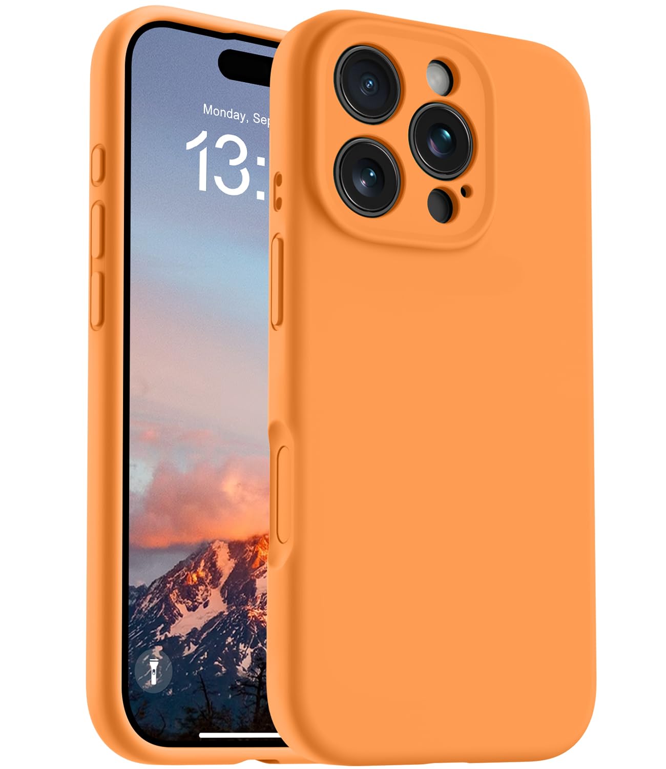 OTOFLY Magnetic for iPhone 16 Pro Max Case,Compatible with Magsafe,Classic Liquid Silicone Mobile Phone Case,Integrated Camera Control Button,Anti-Scratch Microfiber Lining, Orange