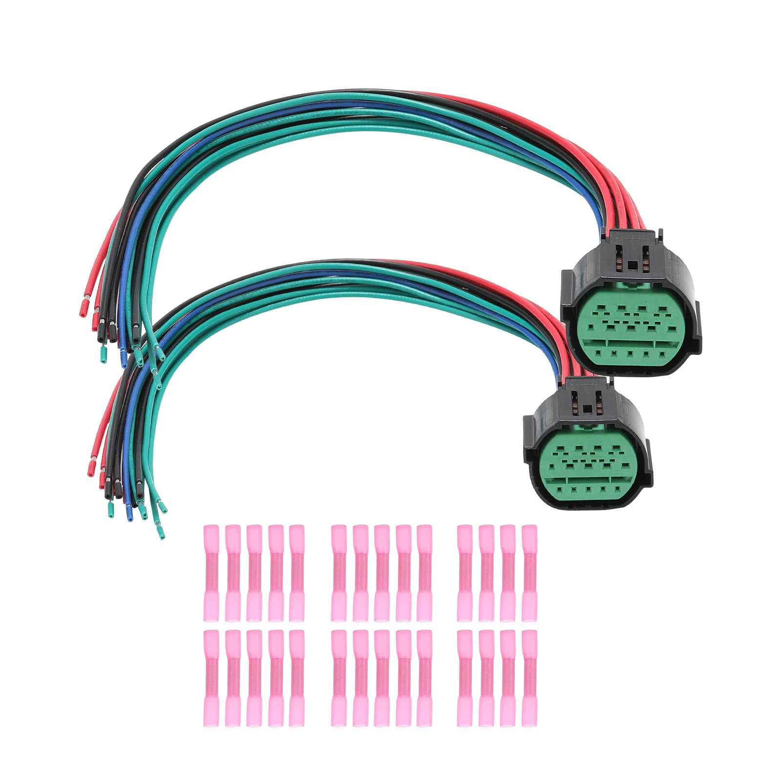 Photo 1 of 2 Pcs 14 Pin Headlight Connector Wiring Harness Pigtail Plug for 2018-2021 Kia Optima Forte Sorento Sportage Rio Hyundai Elantra Sonata Veloster Tucson Palisade Replaced OE# 114-10653 GL301-14021