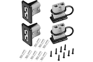 ANCHImsr 50 Amp Power Quick Connect Connector 50A Battery Quick Disconnect Plug 600 V 6/8/10/12 Gauge with Mounting Bracket for Trolling Motor Marine Boat