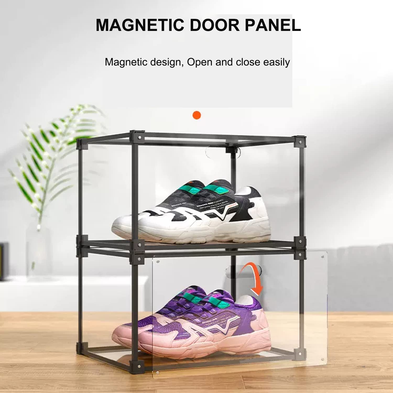 Mua Magnetic Side Open Transparent Plastic Storage Shoe Box Clear Shoe ...