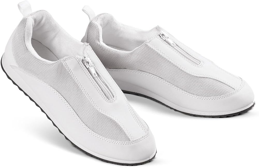 Breathable Zip Front Walking Shoe w/Mesh Uppers, Comfort