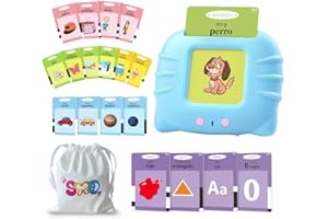 TimingSXD Spanish Flash Cards for Kids,Bilingual Flash Cards for Toddler/Beginning - ABC,Numbers,Colors,Shapes,Español/English Talking for Preschool,Kindergarten,Ages 2+