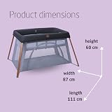 Maxi-Cosi Iris2 2-in-1 Travel Cot Baby Bed 0-3 Years Graphite view 6
