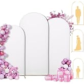 Metal Arch Backdrop Stand and Cover Set 3 Party Wedding Arch 7FT+6.6FT+6FT | for Birthday Party Wedding Ceremony Bridal Baby Shower Event Decoration - Arch Backdrop Stand with Cover Set (7FT+6.9FT+6FT)