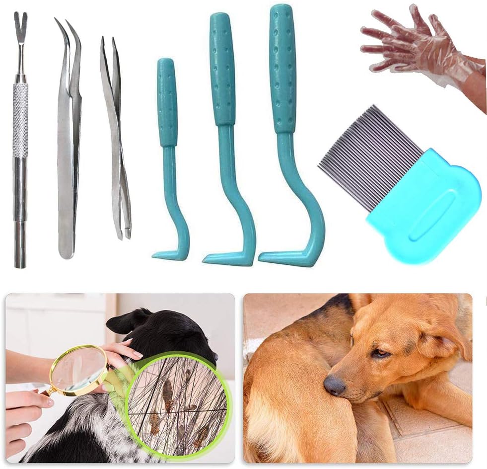 Tick Remover Tool Set Pet Dogs Cats Ticks Remover Kit Include 3 Pieces