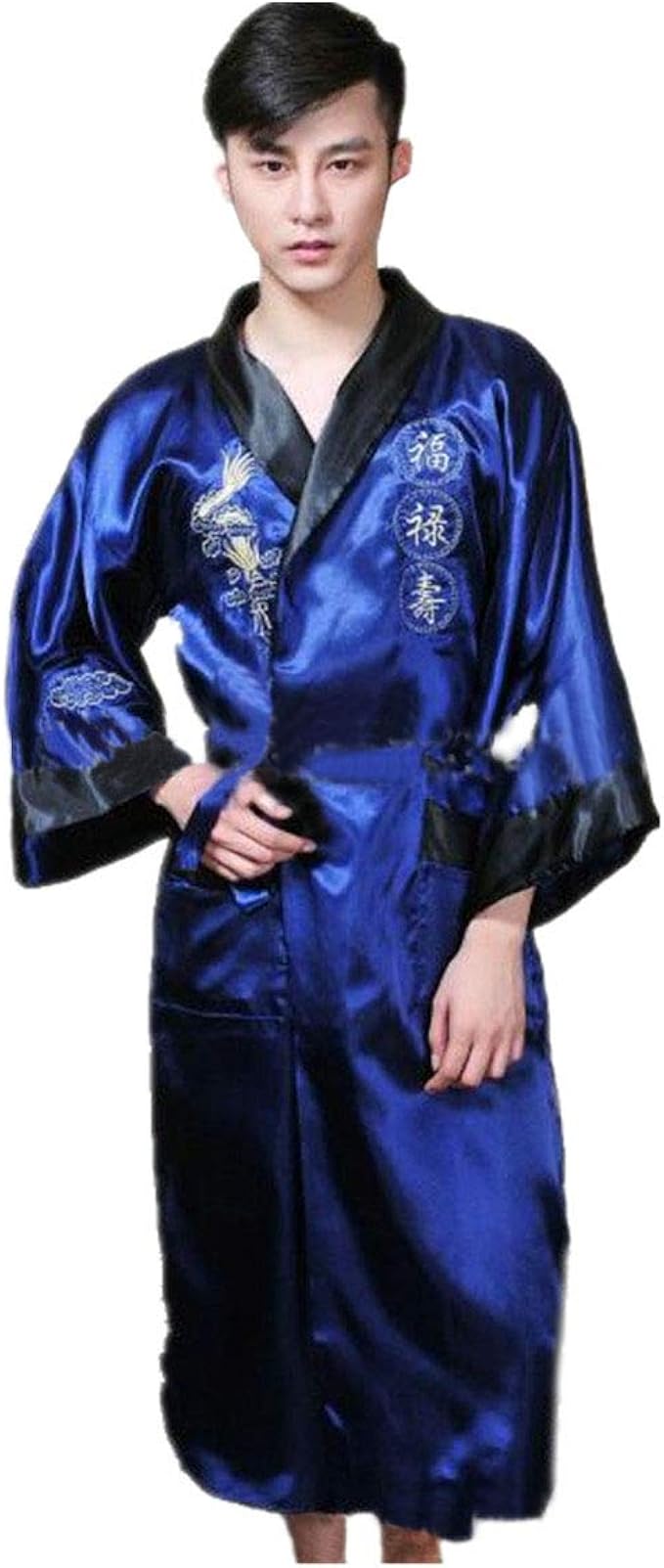 mens silk dragon robe