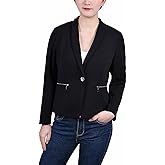 Petite Cropped Long Sleeve Crepe Jacket