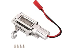 VBESTLIFE RC Metal Winch,Full CNC Metal RC Winch Spare Upgrade Parts Accessories for 1/10 SCX10 Axial Crawler D90(Silver)