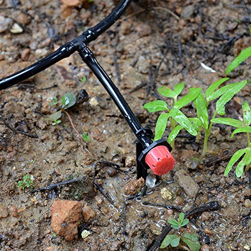 Youngneer Adjustable Irrigation Drippers Emitters Micro Sprinklers Heads 1/4” Drip Watering Kits for Greenhouse Patio Garden Flower Bed 150 Pack
