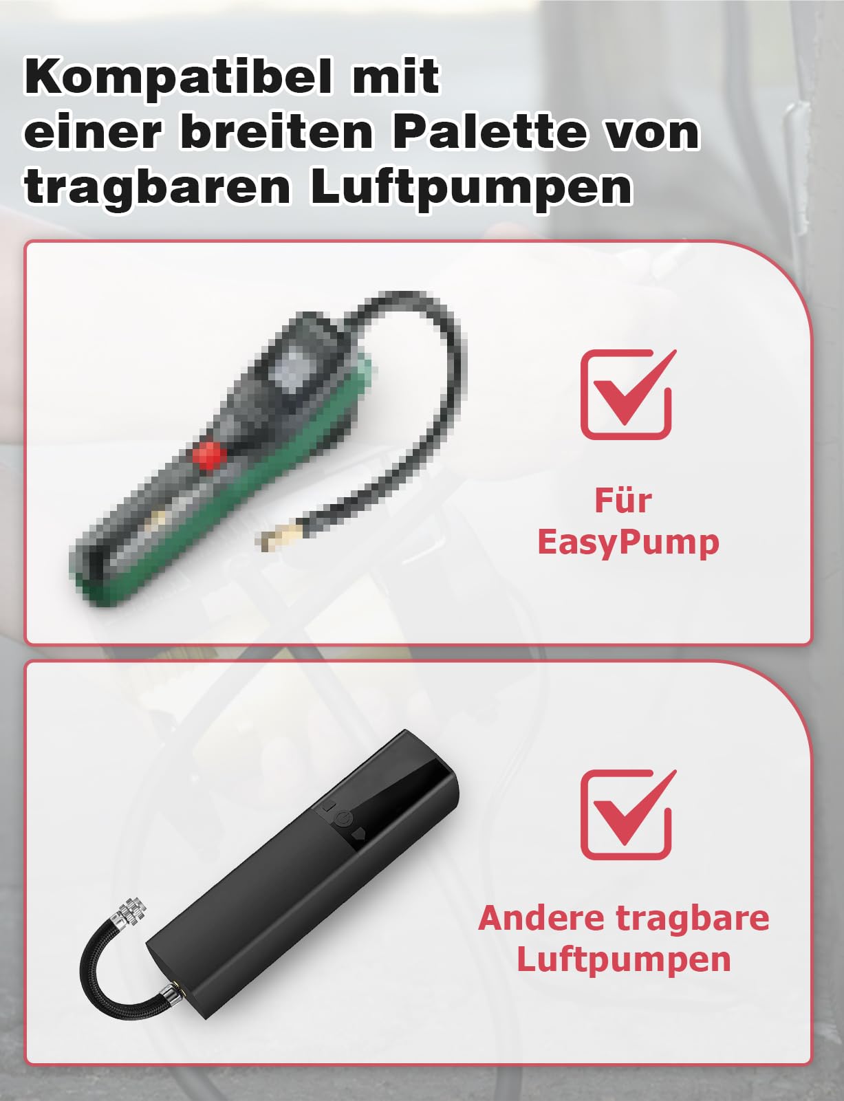Mellbree Multifunktionales Valve Adapter Set – Kompatibel mit Bosch EasyPump, passend für Autoreifen, Fahrräder und Bälle 2