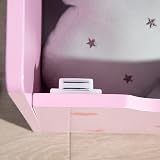 ZONEKIZ 4PC Kids Bedroom Furniture Set - Bed, Toy Box, Dressing Table, Pink view 9