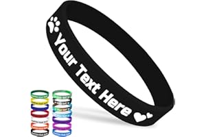 Custom Silicone Wristbands Bulk 1/5/25/50/100/200 PCS Personalized Rubber Bracelets Wristbands for Events,Support, Fundraiser