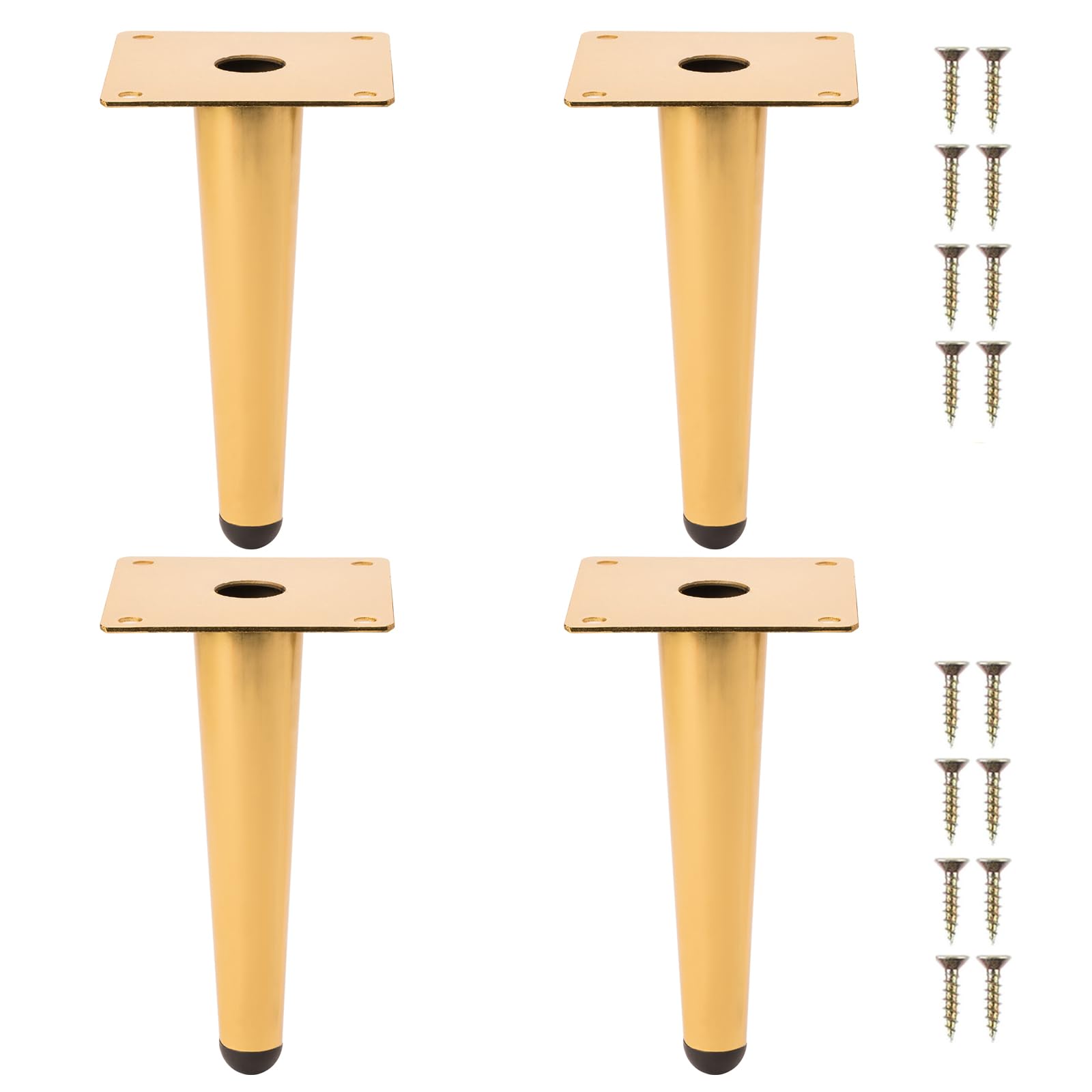 NAKUPENDA Furniture Feet, Pack of 4 Metal Legs for Furniture, Furniture Legs, Furniture Feet, Table Legs, Cabinet Feet, DIY for Cabinet, Chair, Coffee Table (15 cm Height, Golden