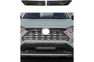NUFAR Car Accessories Fit For Toyota RAV4 2019-2024 (Carbon fiber pattern) ABS Exterior Automobile Front Hood Grill Cover Bonnet Trim 2PCS