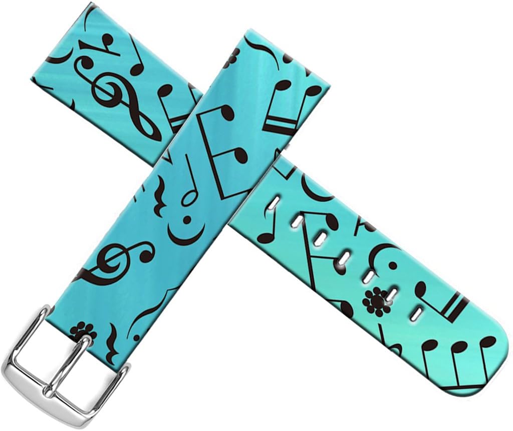 Strap Compatible for Apple Watch Series SE/7/6/5/4/3/2/1 41mm/38mm/40mm Leather - ENDIY Designer Leather Fashionable Band Replacement for Iwatch Blue Music Note