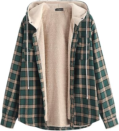 green hooded flannel