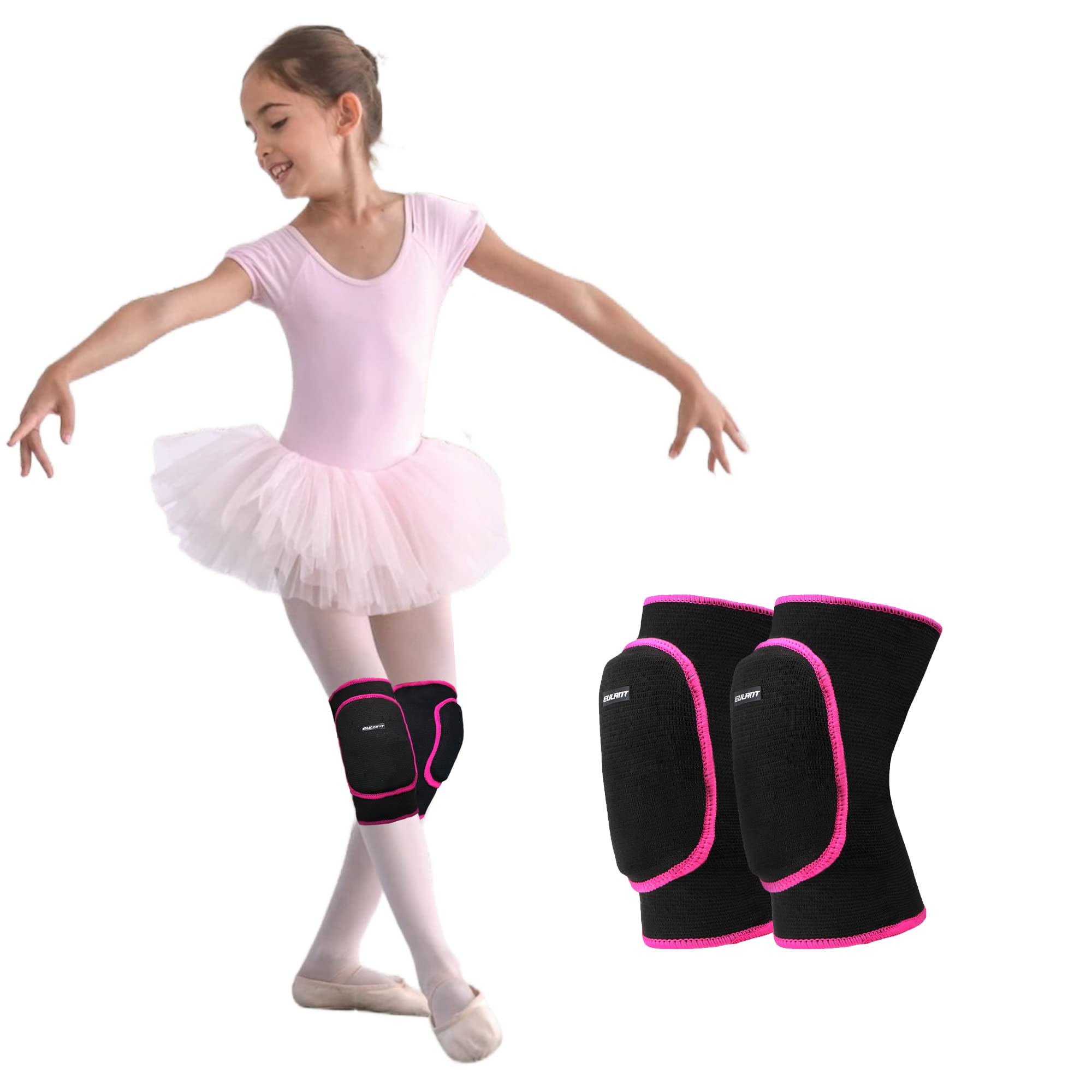 Photo 1 of Sborter Knee Pads for Kids Junior Youth, for Biking,Volleyball,Basketball,Football,Skating,Dancing, 1 Pair,S Black/Rose