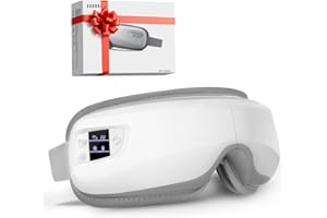 BURRKI Eye Massager with Heat & Bluetooth Music, Christmas Birthday Gifts for Dad Mom Men Women, Heated Eye Mask for Migraines Relief, Reduce Strain, Headache Relief and Improve Sleep, Eye Care Device