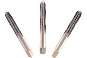 MaxTool 1/4-28 Hand Thread Taps Set Including Taper+Plug+Bottom HSS M2 Taps Set 28 TPI FULLY GROUND RIGHT HAND; HSF02W00R016F