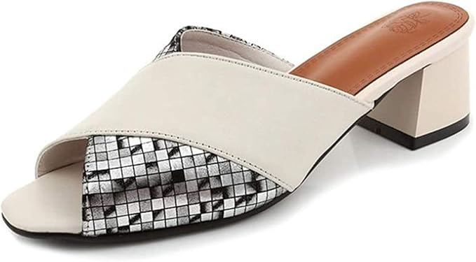 Amazon Co Jp Godlovefull チャンキーヒール 4cm ヒール オープントゥ ミュール サンダル 切り替え おしゃれ 大きいサイズ 小さいサイズ 美脚 かわいい つっかけ 歩きやすい 快適 スリッパ トレンド オフィスで履き替え 通勤 仕事用 サンダル 服 ファッション小物