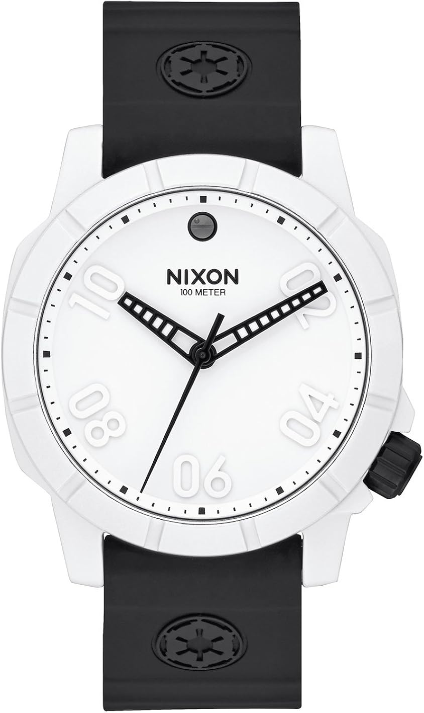 Nixon A468SW2243-0- Reloj para Hombre, Cuarzo, analógico, Correa de Silicona, Color Negro
