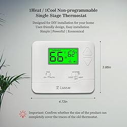 NonProgrammable Thermostat for House, Single-Stage