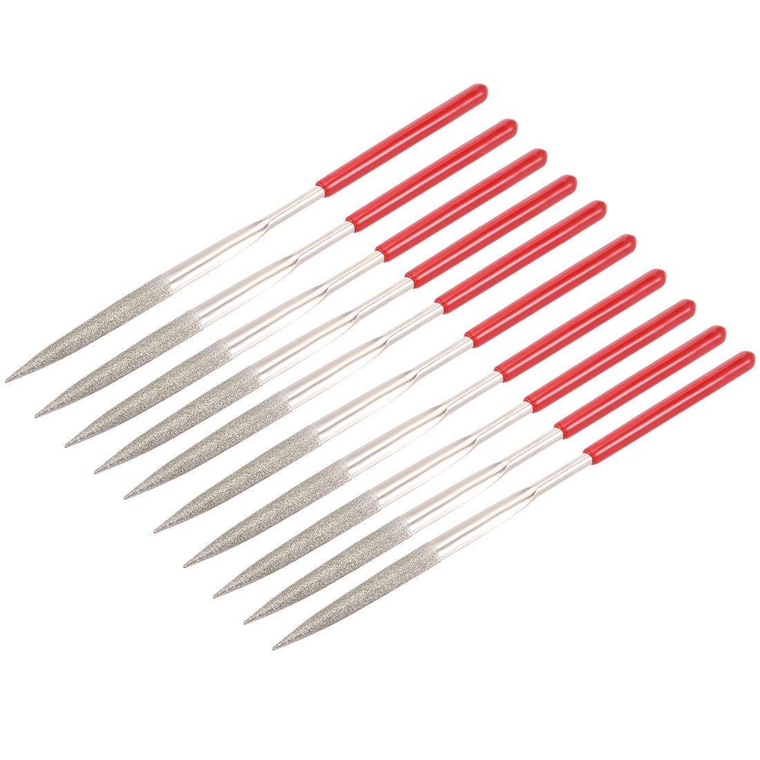 Sourcingmap 10Pcs 4mm x 160mm Half Round Diamond Needle File 150 Grit