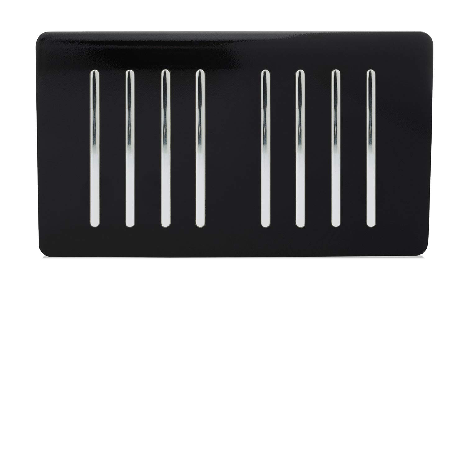 Trendi Artistic Modern Glossy 8 Gang 2 Way Rocker Black Double Plate Tactile Light Switch in Black