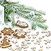 Nuanchu 400 Pieces Mini Wooden Stars Slices Mixed Size Embellishments Wooden Star Shape Tags for Christmas Wedding Party DIY Crafts Table Scatter Decoration