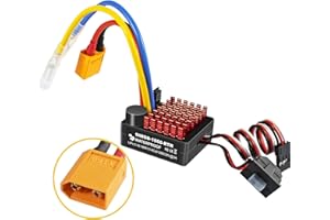 9IMOD WP 1060 Brushed 2-3s ESC XT60-Plug, Waterproof Electronic Speed Controller with Switch Mode BEC, 60A RC ESC for 1/10 Scale RC Crawler Car/Boats/Tanks for 540/550/380/370 Motors