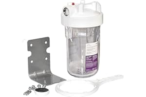 Whirlpool 10" x 4.5" Large Capacity Whole House Water Filter Housing WHKF-DWHBB, 1" Port, Home Water Pre-Filtration for Well and City Water, NSF Certified Reduces Sediment, Sand, Soil, Silt, and Rust