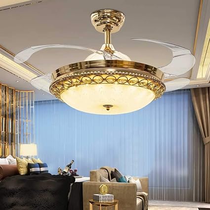 Rs Lighting Modern Ceiling Fan Light 42 Inch Crystal Invisible