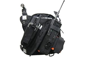 COAXSHER RCP-1 Pro Radio Chest Harness for 2 Way Radio & Electronics | Search and Rescue, Ski Patrol, Emergency Response - Black