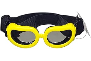 [New Version] CocoPet Adorable Dog Goggles Pet Sunglasses Eye Wear UV Protection Waterproof Sunglasses for Puppy Dogs Small Medium XS Yellow