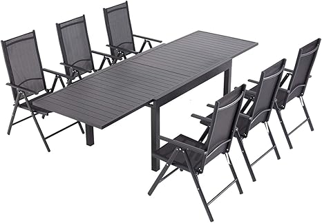 mesa de jardin extensible 135 270 cm