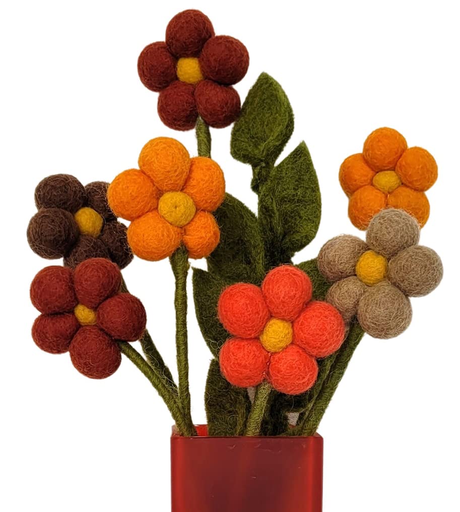 your castle Bouquet of 7 Handmade Felt Flowers & 1 AST, Fair Trade, Sustainable Felt Decoration, Realistic Artificial Flowers, Textile Flowers, Felt Set Flowers, Fabric Flowers, Felt Flowers, Lima