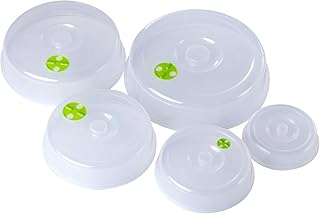 Tebery 5 Stück Mikrowellenabdeckhaube Basic- aus Kunststoff (PP) - 5 Größen - transparent