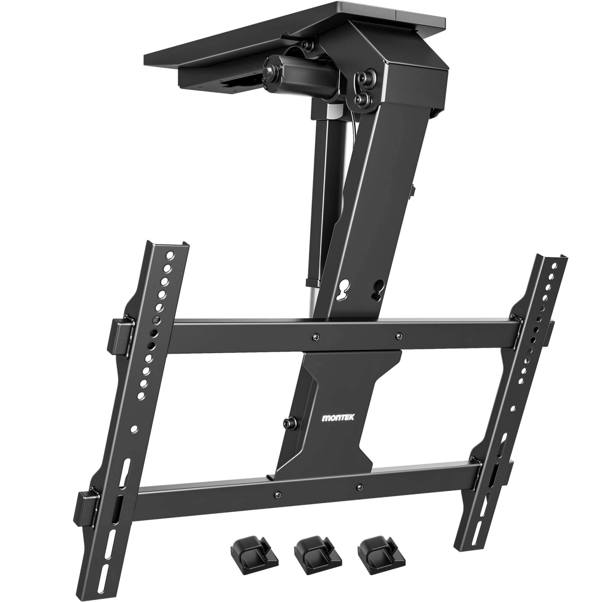 Photo 1 of monTEK Motorized Ceiling TV Mount with Remote for 37-75 Inch TVs, Electric TV Mount Motorized Drop Down for Flat and Pitched Roof,Holds up to 99 lbs, 4X Load Tested, App and Voice Control