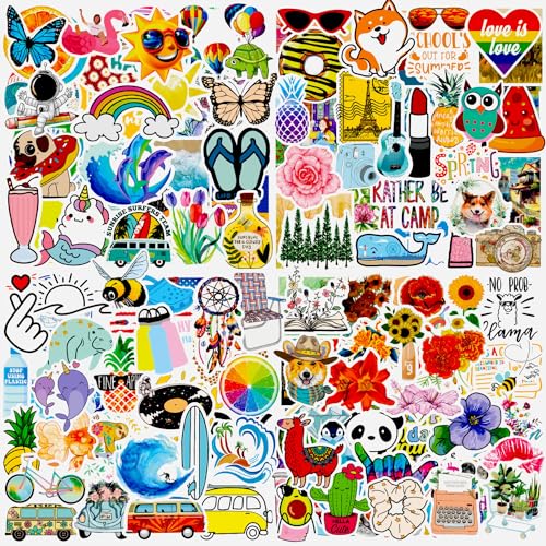 Cute Stickers 200 Pcs Kawaii Aesthetic Sticker Pack for Kids Teens Adults, Waterproof Vinyl Decals, VSCO Stickers Decor for Scrapbooking Journal Water Bottle Cup Phone Laptop Luggage Planner Computer