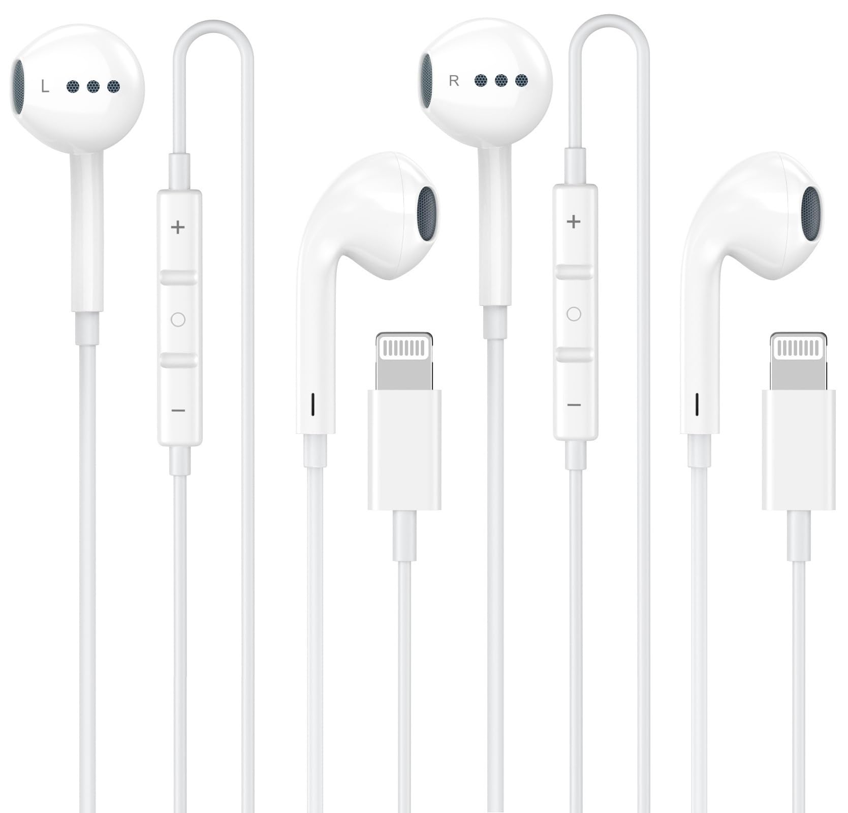 [Apple MFi Certified] 2 Pack for iPhone Headphones Wired Earbuds/Earphones with Built-in Microphone & Volume Control HiFi Stereo Nosie Reduction Compatible for iPhone 14 13 12 11 Pro Max XS XR X 8 7 6