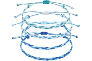 MECCANIXITY Braided Rope Bracelet, Adjustable Woven String Bracelets Summer Beach Ankle Handmade String