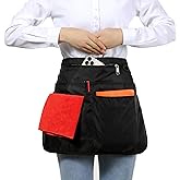 Waterproof Server Apron for Women with 7 Pockets,Quickly Put on and Take off Waitress Apron,Work Apron for Bartender Barista