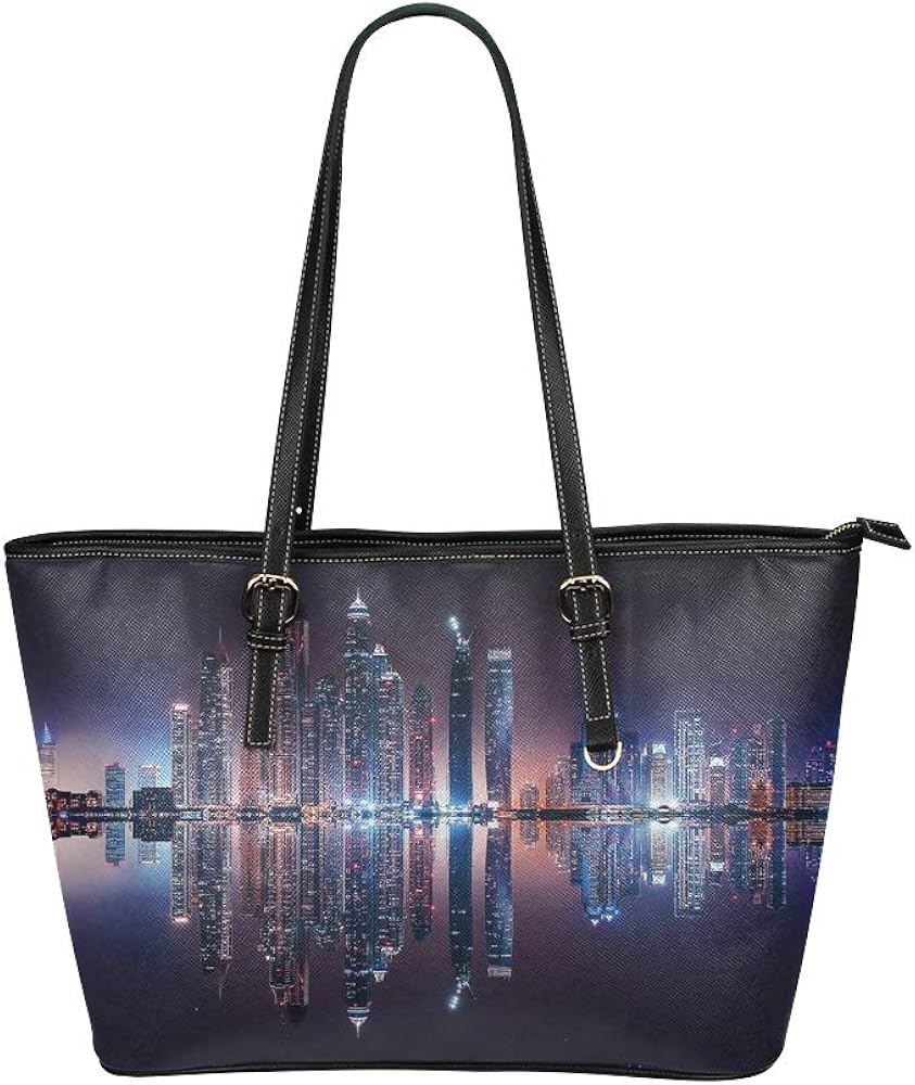 Tote Bag Organizer Spectacular Dubai Tower Leather Hand Totes Bag
