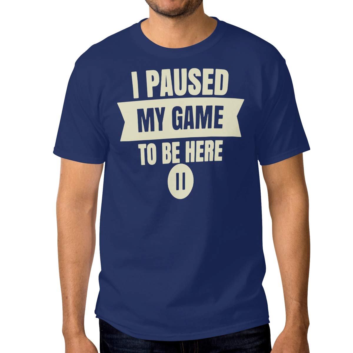 I Paused My Game To Be Here Funny Text T Shirt Tee For Yellow Zelite