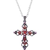 Alilang Myhouse Crystal Cross Pendant Jesus Cross Pendant Necklace